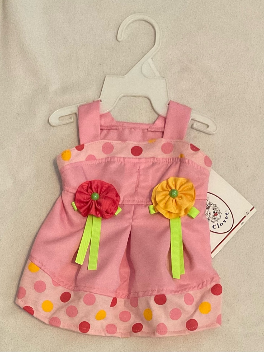 Pet Pink Polka Dot Dress with Flower Accents - Max’s Closet